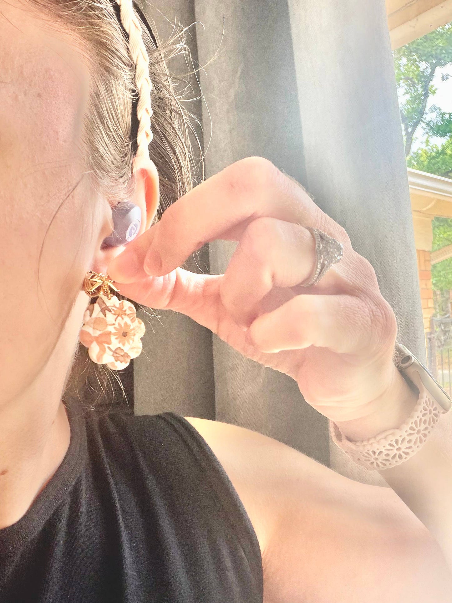 Fall Bow Earrings, Fall Boho Earrings, Neutral Fall Earrings