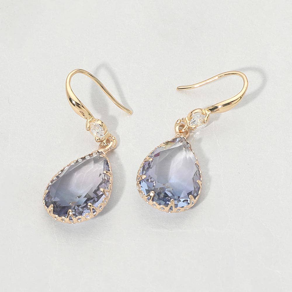 Teardrop Stone Drop Earrings