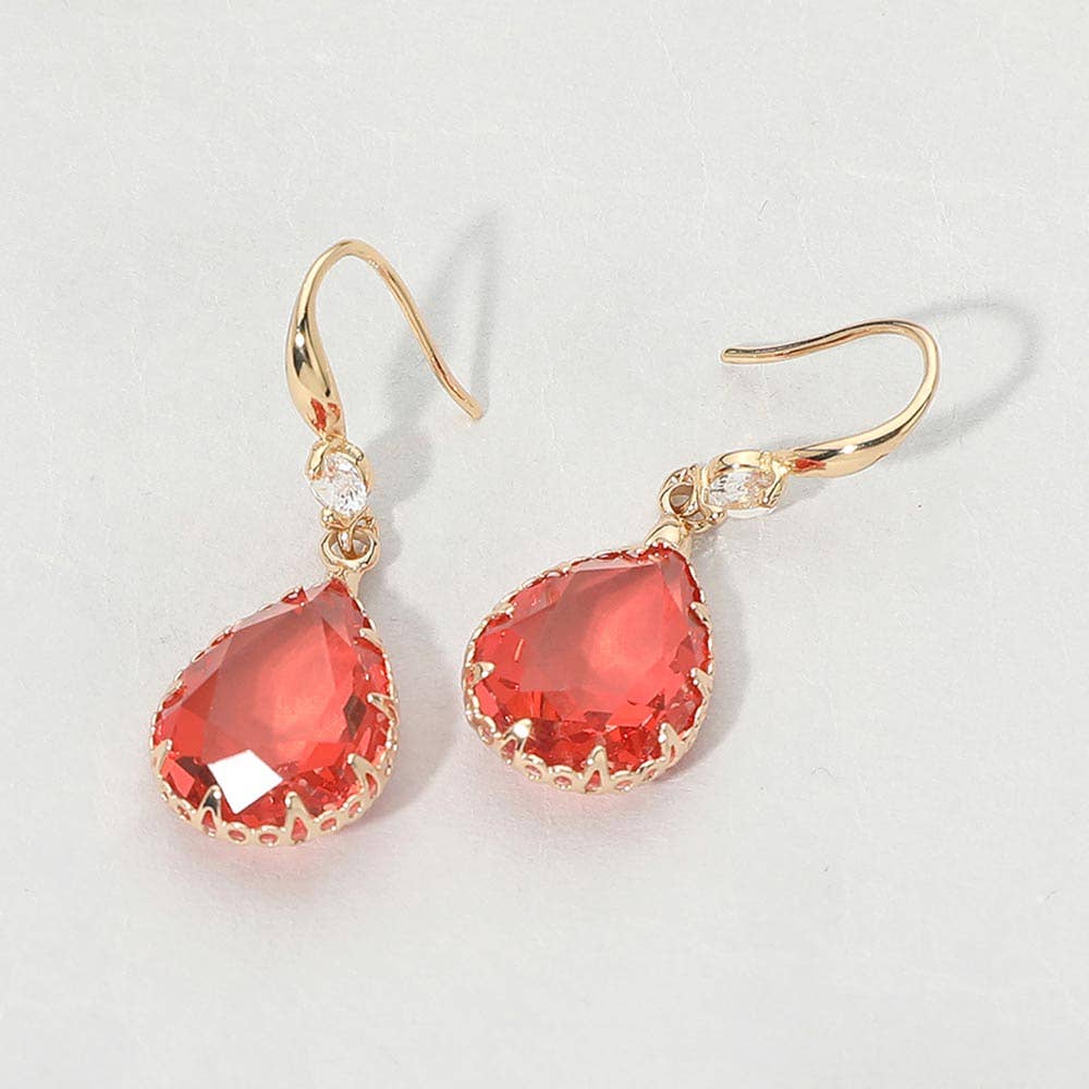 Teardrop Stone Drop Earrings
