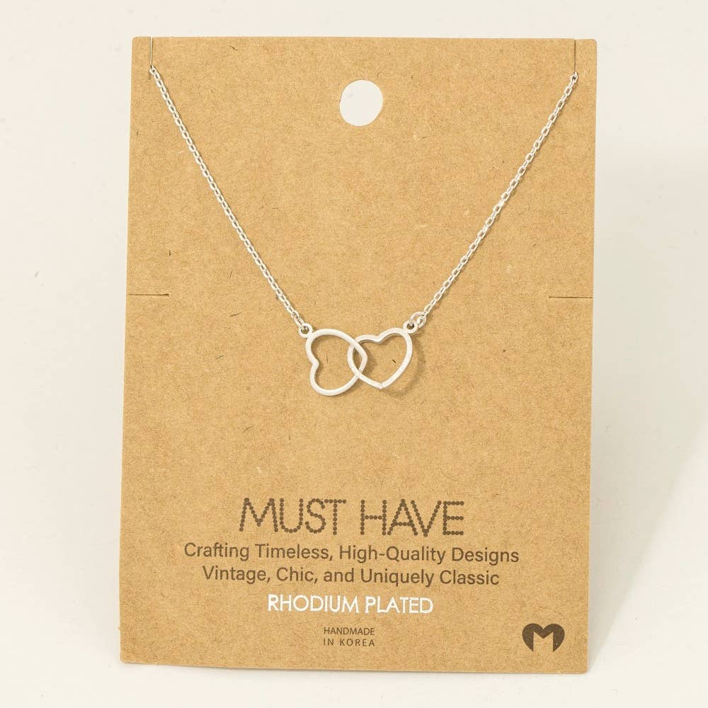 Gold Dipped Heart Link Charm Necklace