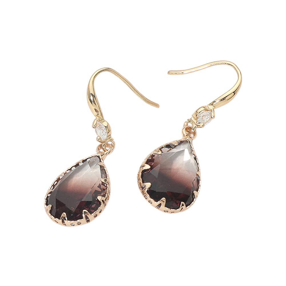 Teardrop Stone Drop Earrings