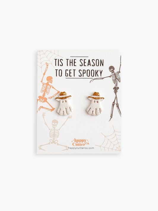 Halloween Studs – Western Cowboy Ghost Stud Earrings