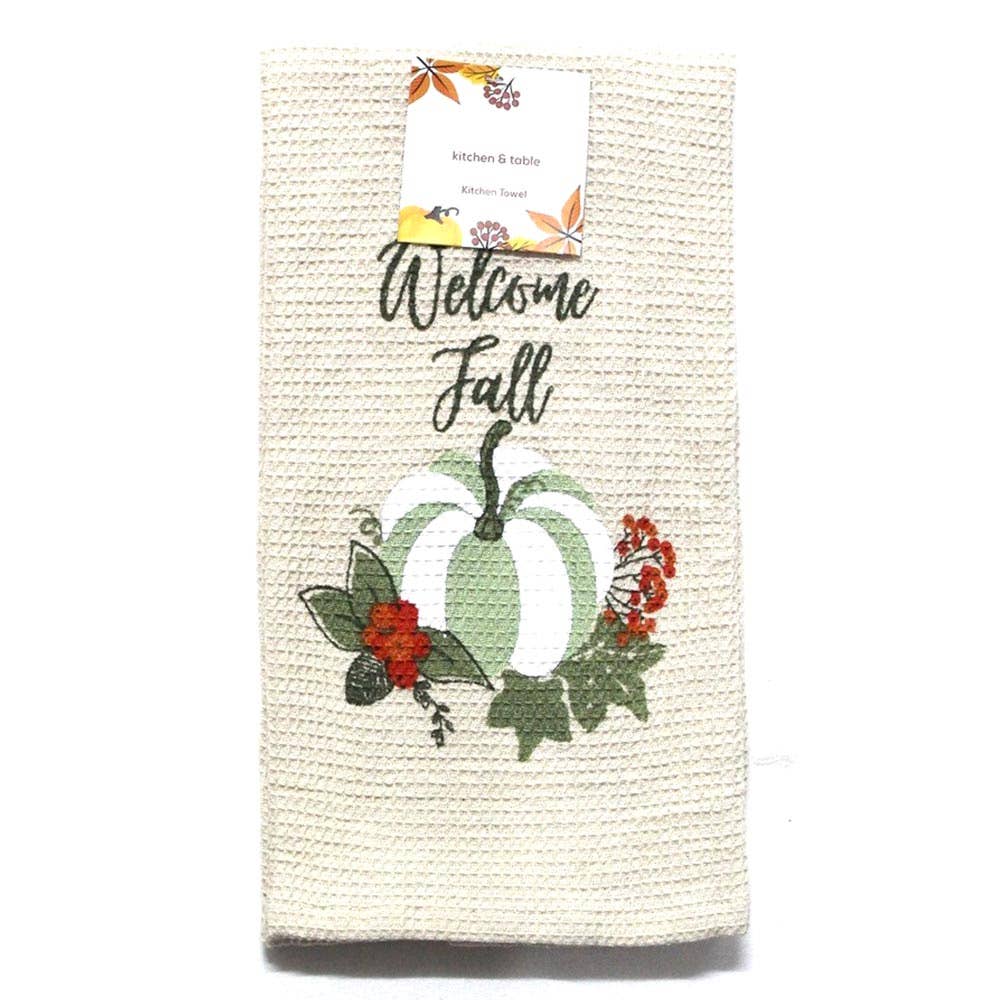 Give Thanks Message Thanksgiving Pumpkin Printed Kitchen Towel