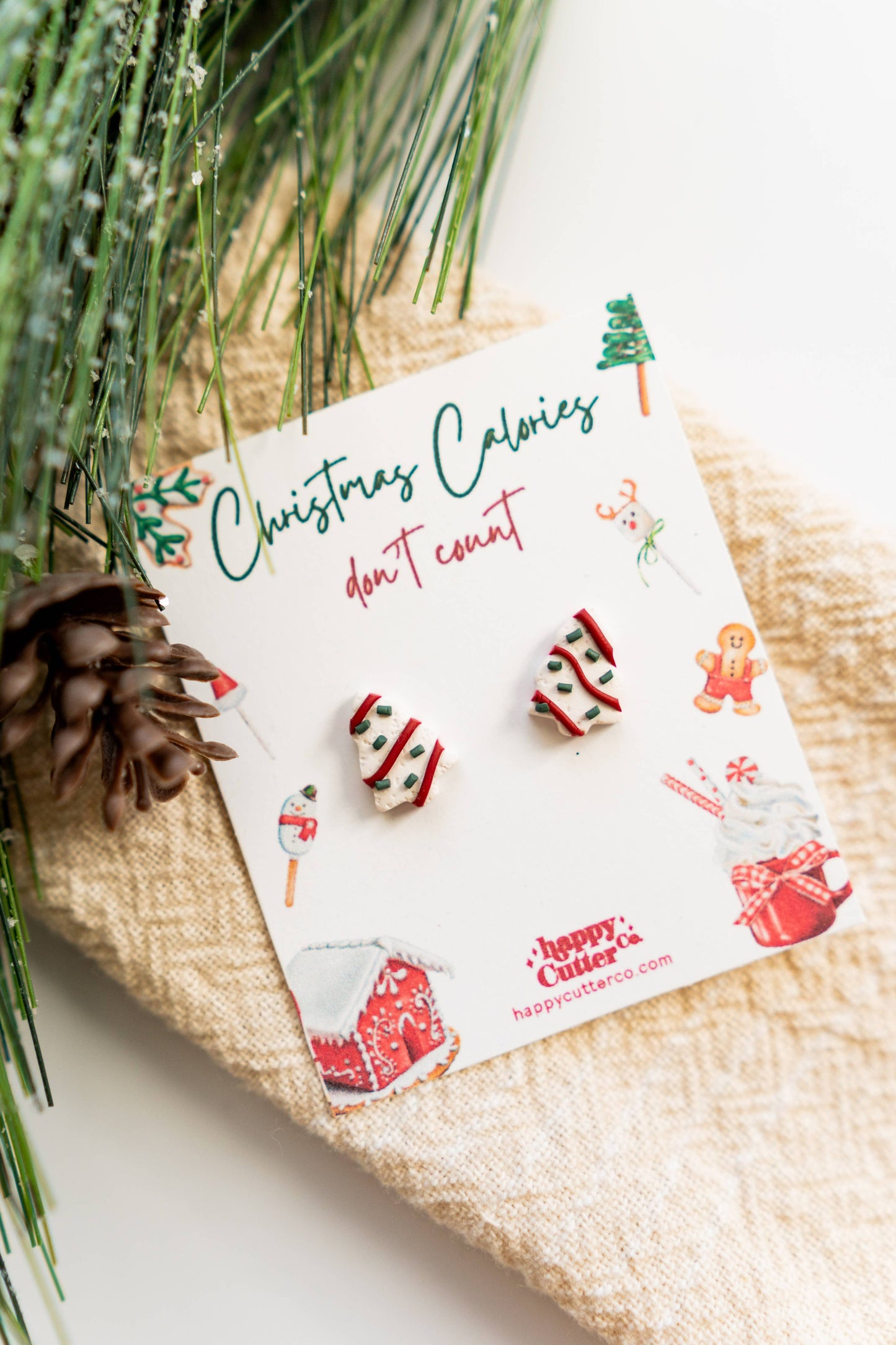 Christmas Treat Studs | Christmas Tree Treat Clay Studs