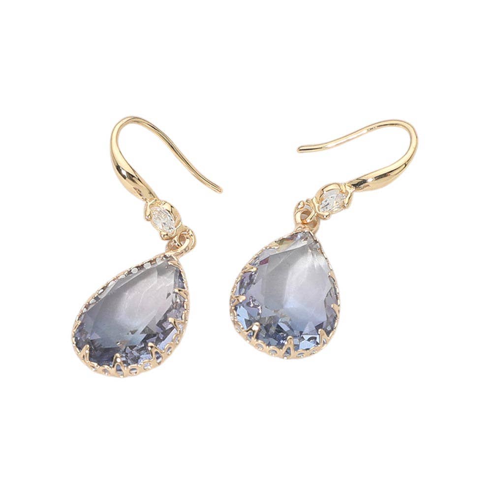 Teardrop Stone Drop Earrings