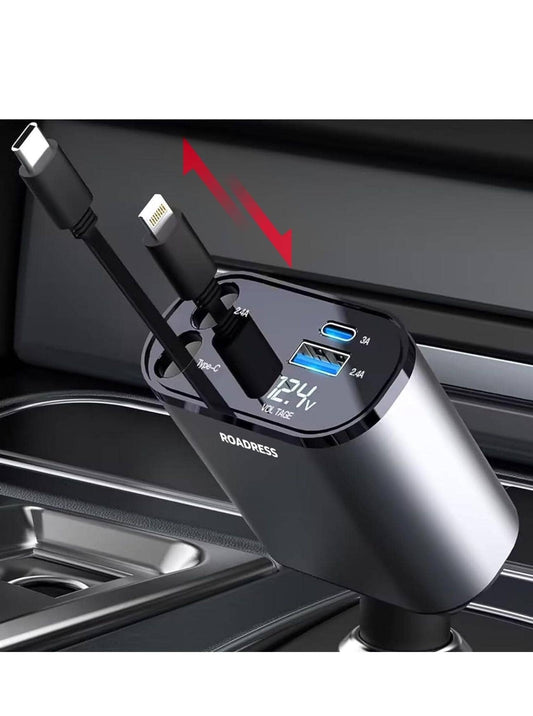 4-in-1 Retractable Car Charger