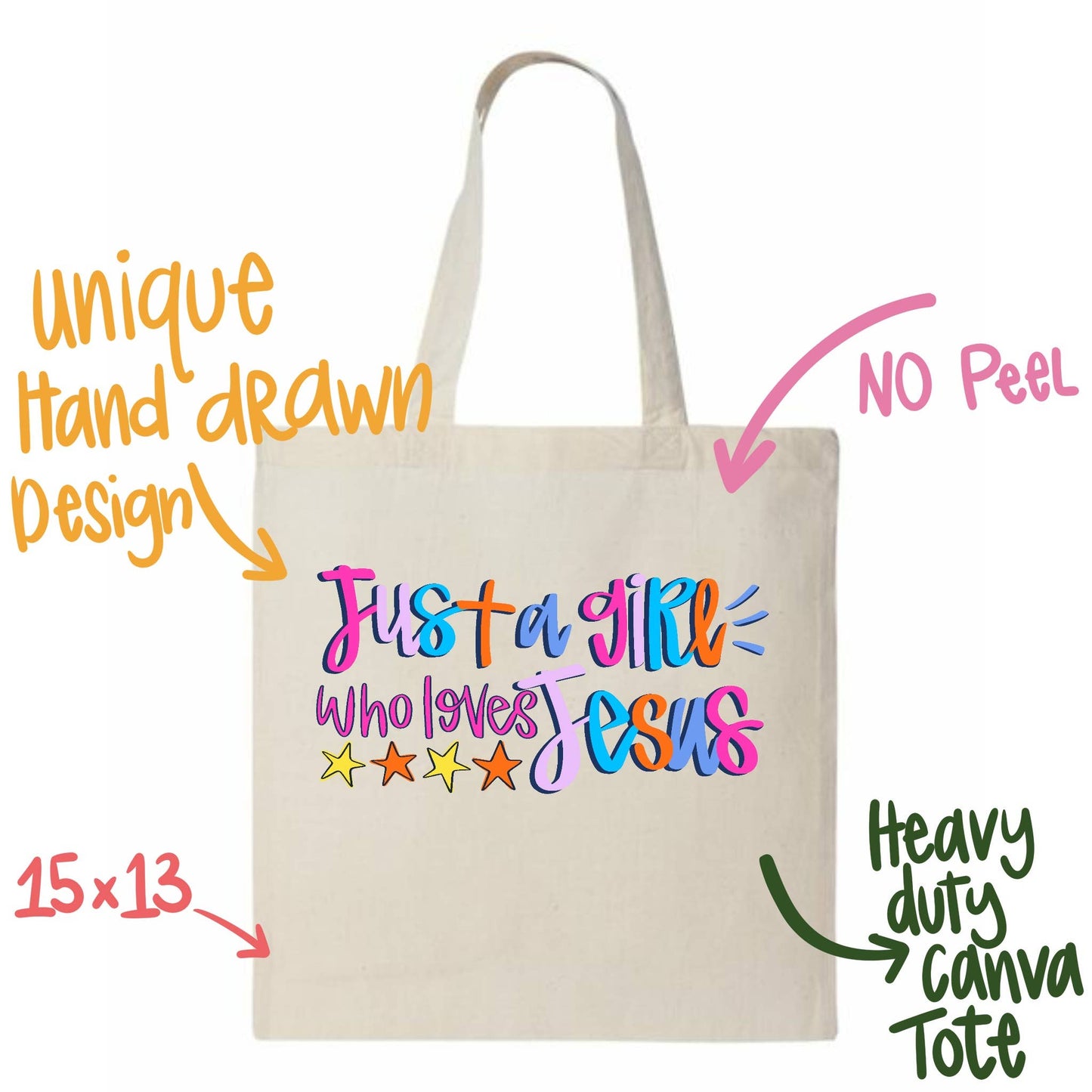 Just a girl who loves Jesus tote bag