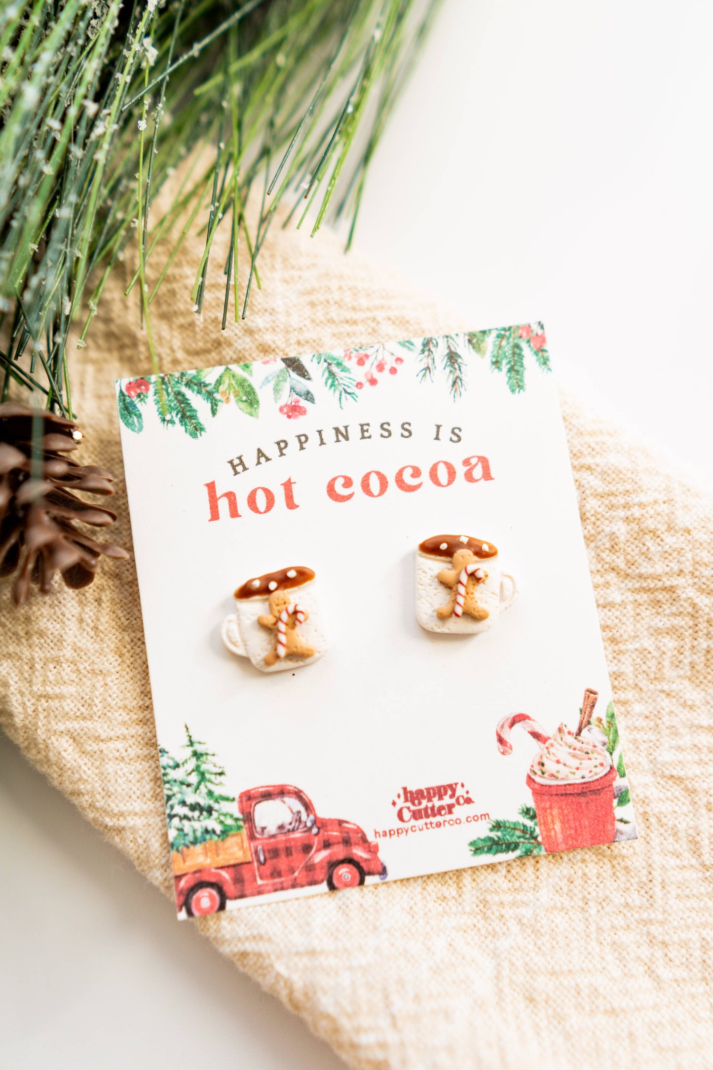 Hot Cocoa Mug Stud Earrings | Christmas Mug Stud Earrings