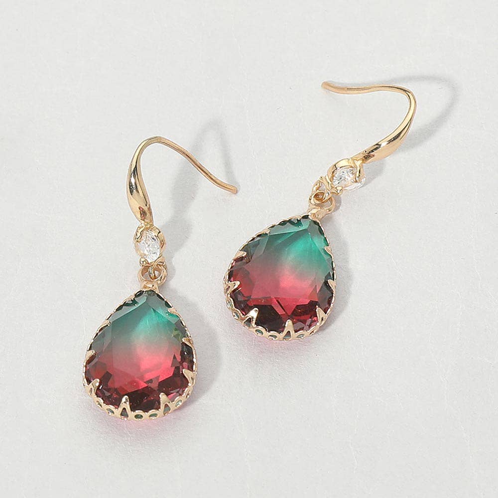 Teardrop Stone Drop Earrings