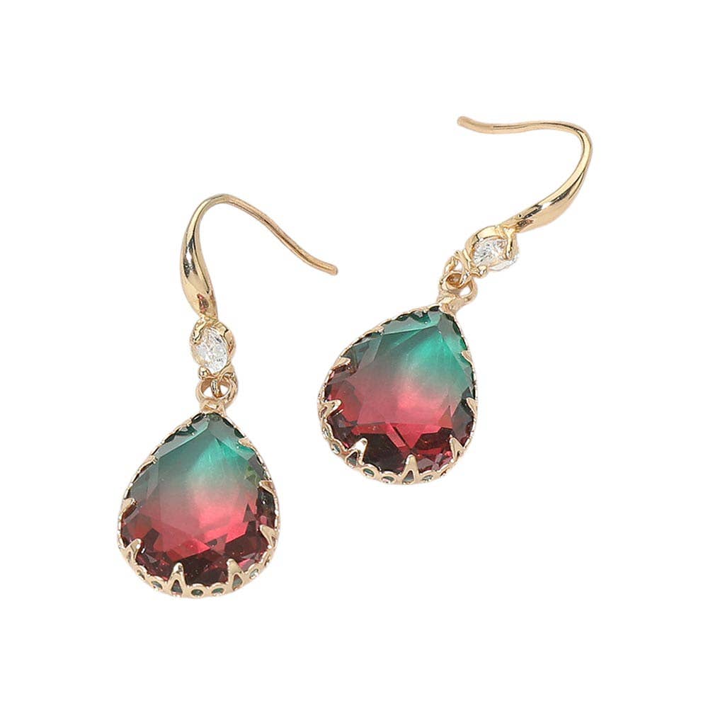 Teardrop Stone Drop Earrings