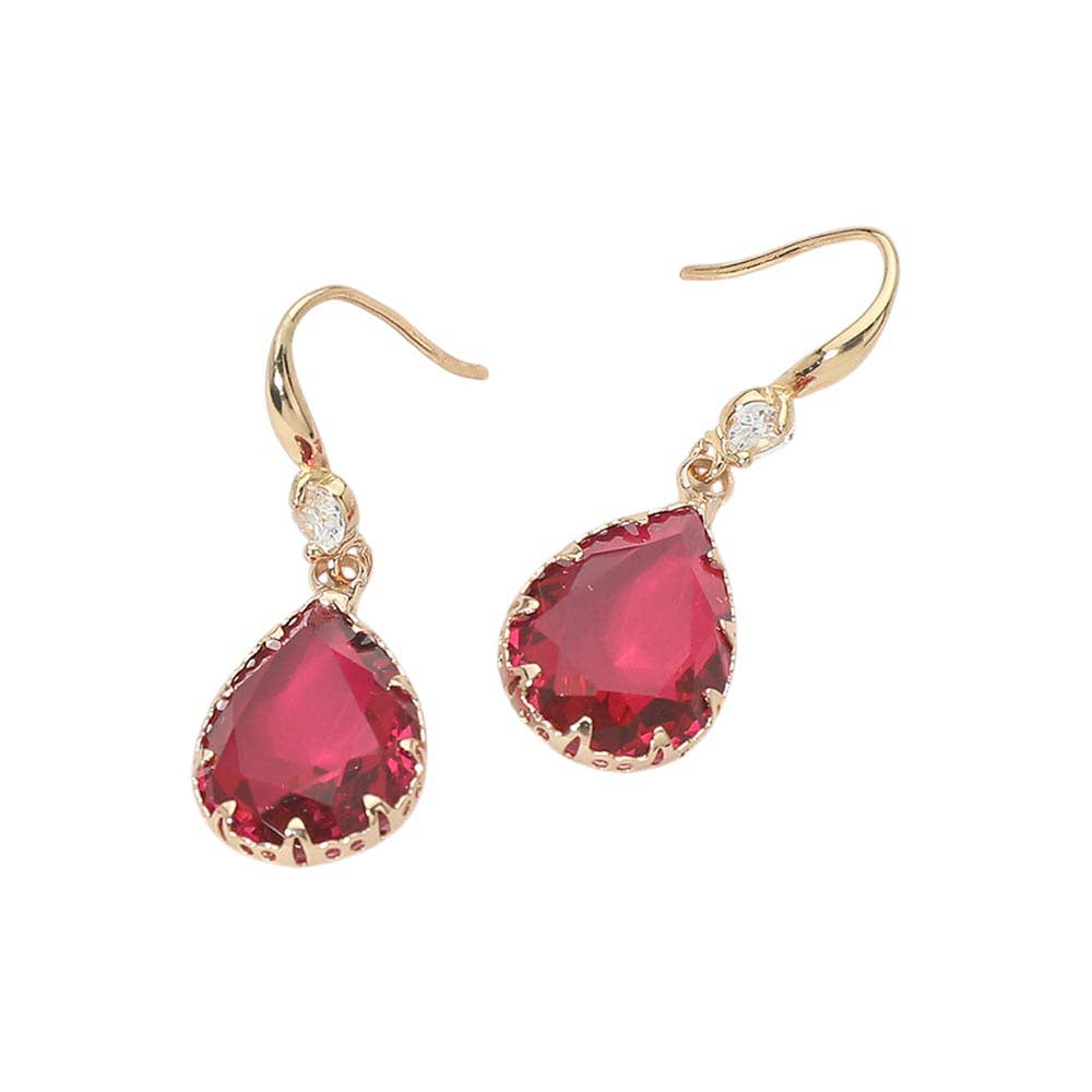 Teardrop Stone Drop Earrings