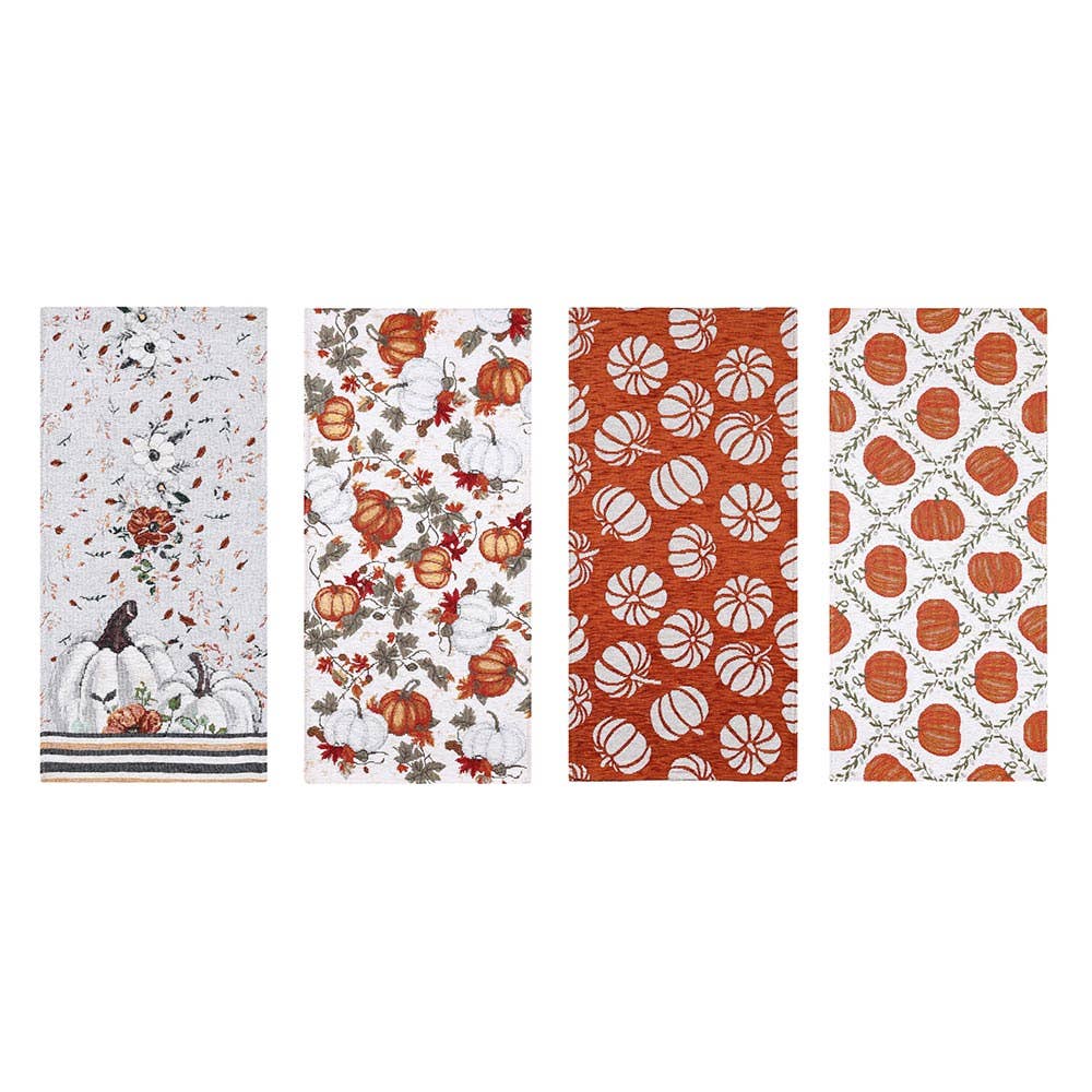 Rustic Fall Pumpkin Harvest Pattern Printed Table Runner