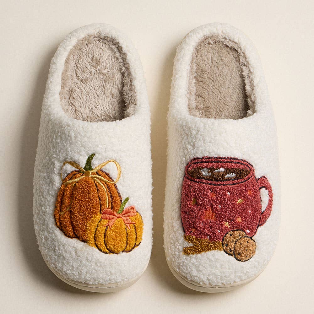 Pumpkin Spice Cozy Indoor Slippers