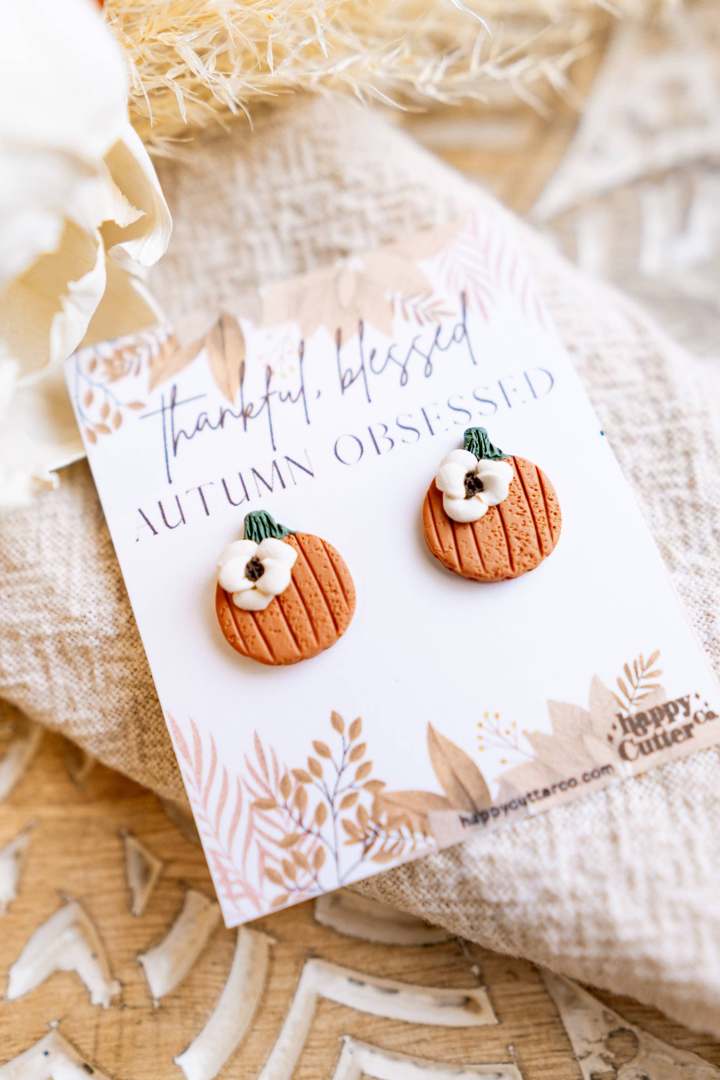 Pumpkin Stud Earrings | Fall Studs | Autumn Jewelry