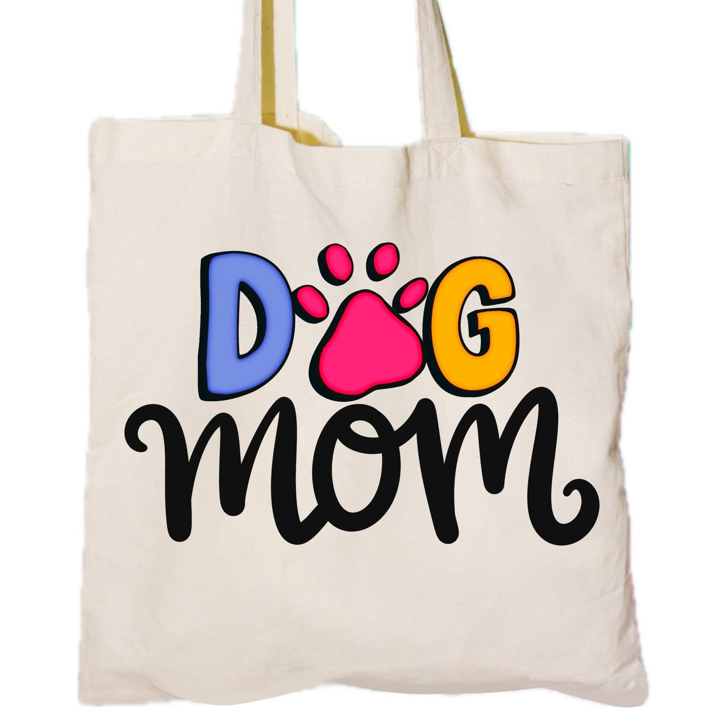 Dog mom canvas tote bag