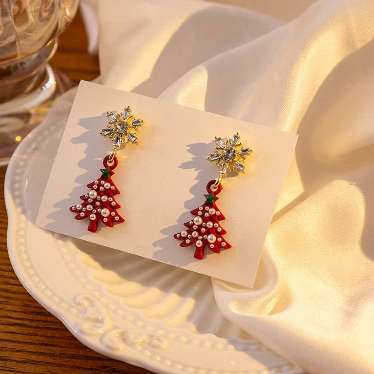 CHRISTMAS SNOWMAN CHRISTMAS TREE EARRINGS