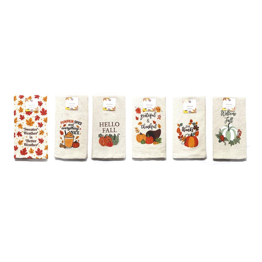 Give Thanks Message Thanksgiving Pumpkin Printed Kitchen Towel