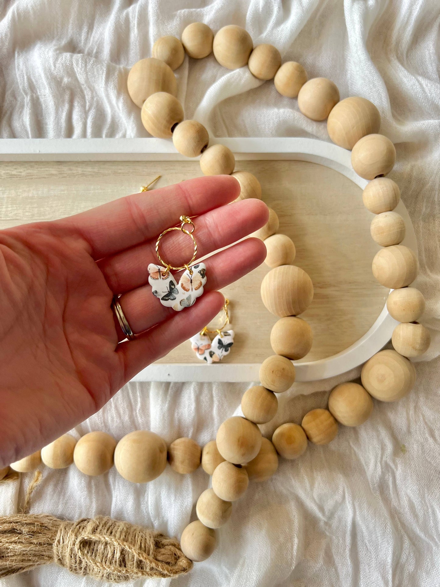 Butterfly Clay Earrings, Butterfly Earrings, Insect Earrings