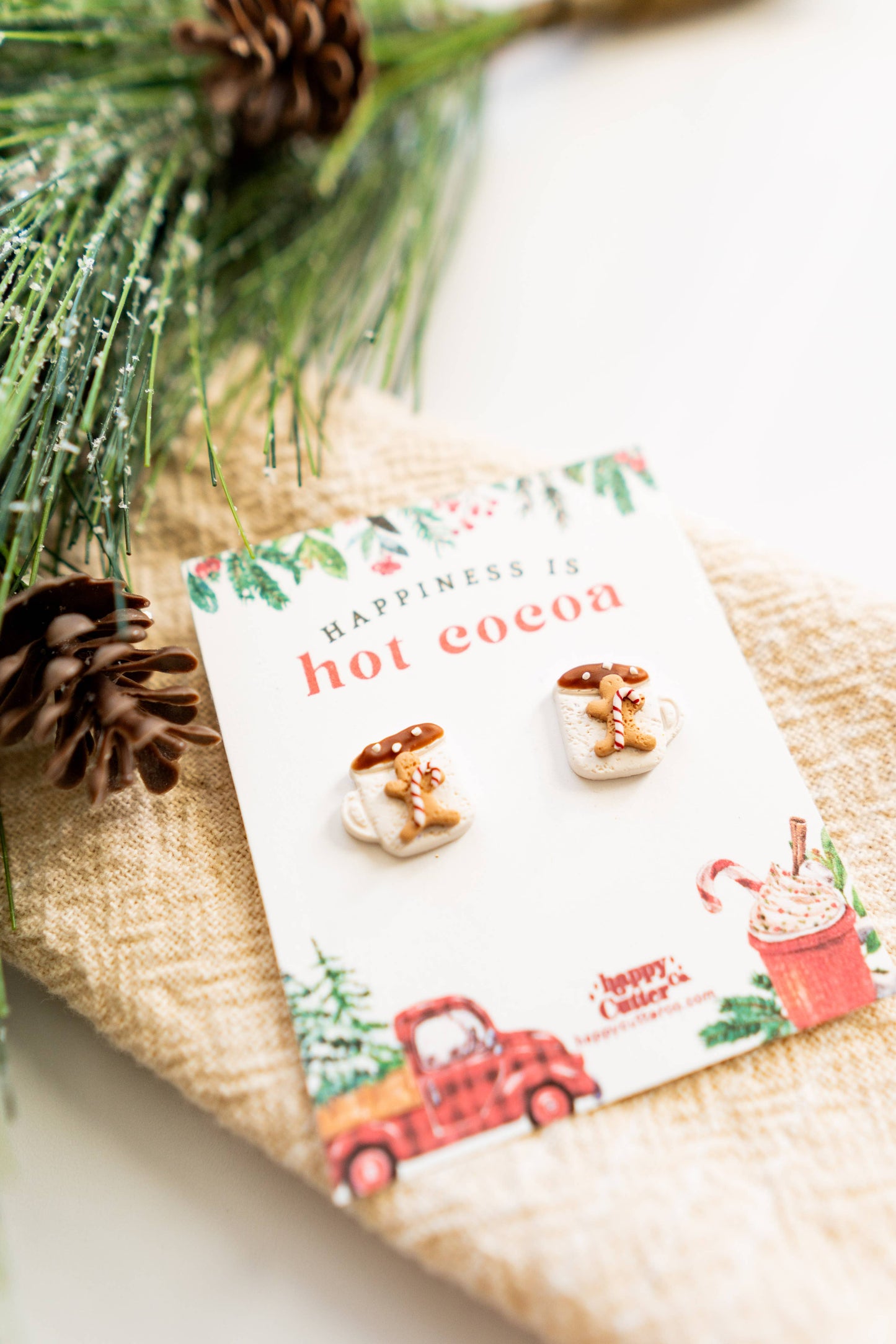 Hot Cocoa Mug Stud Earrings | Christmas Mug Stud Earrings