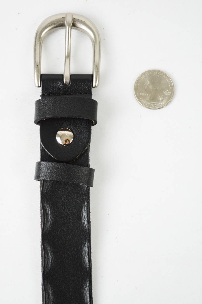 Slim Bohemian Belt with Intricate Punched-Out Pattern