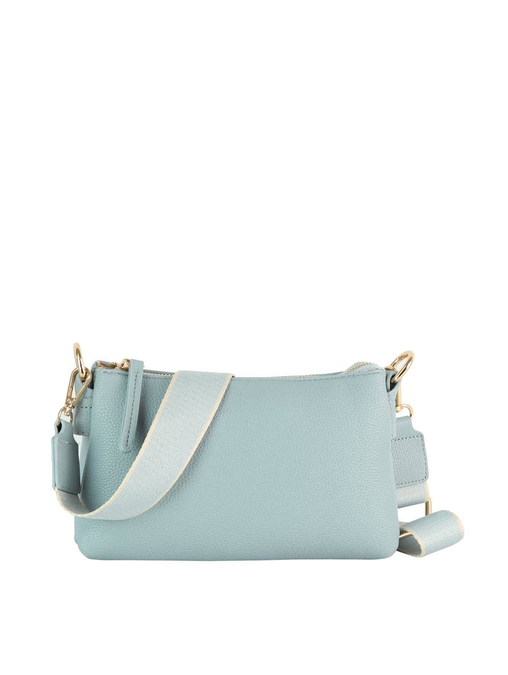 Double-zip Pebbled Crossbody