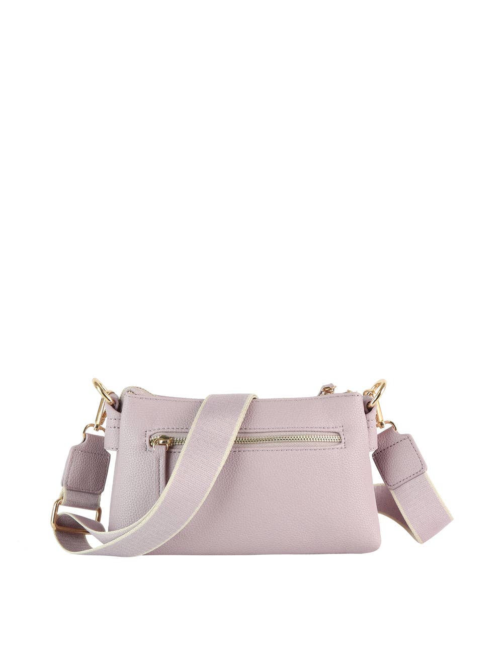 Double-zip Pebbled Crossbody