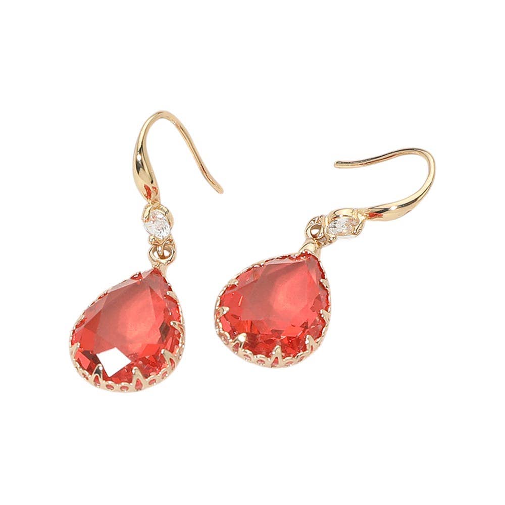 Teardrop Stone Drop Earrings