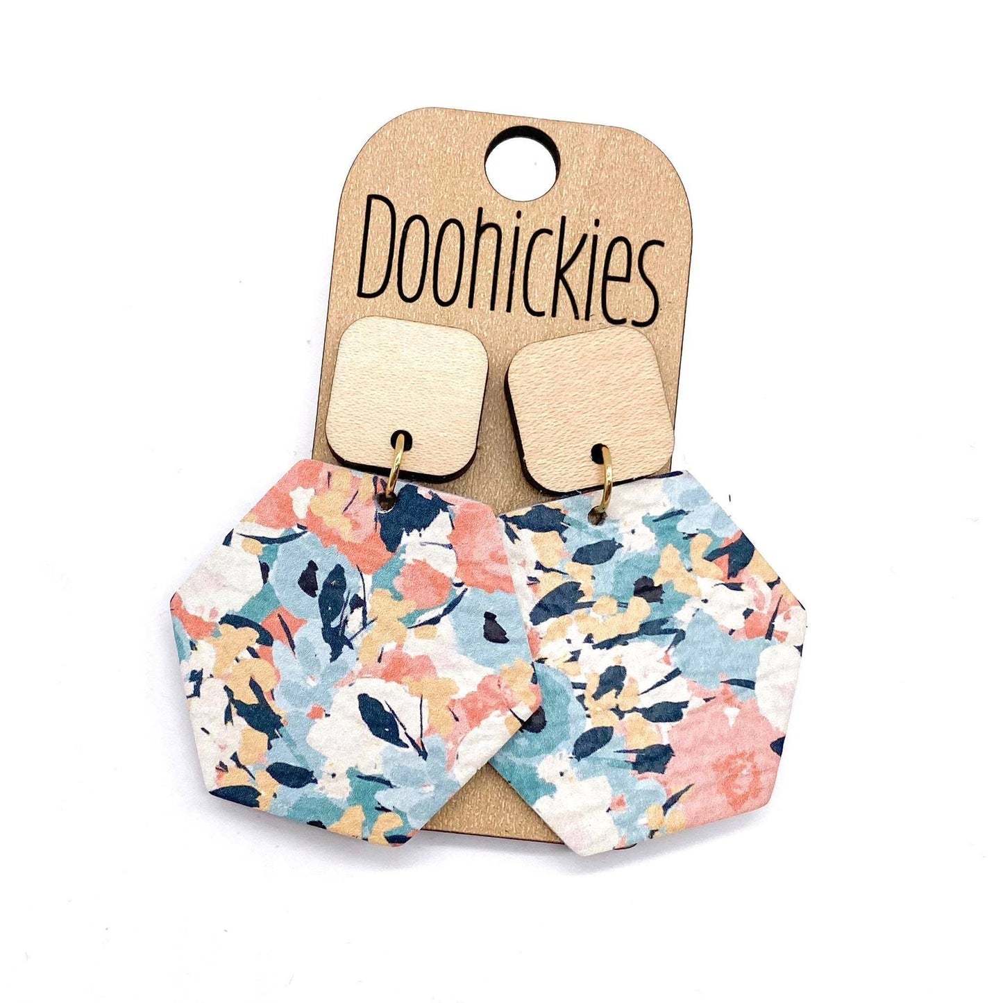 The Botanical Hexi Collection - Spring Leather Earrings