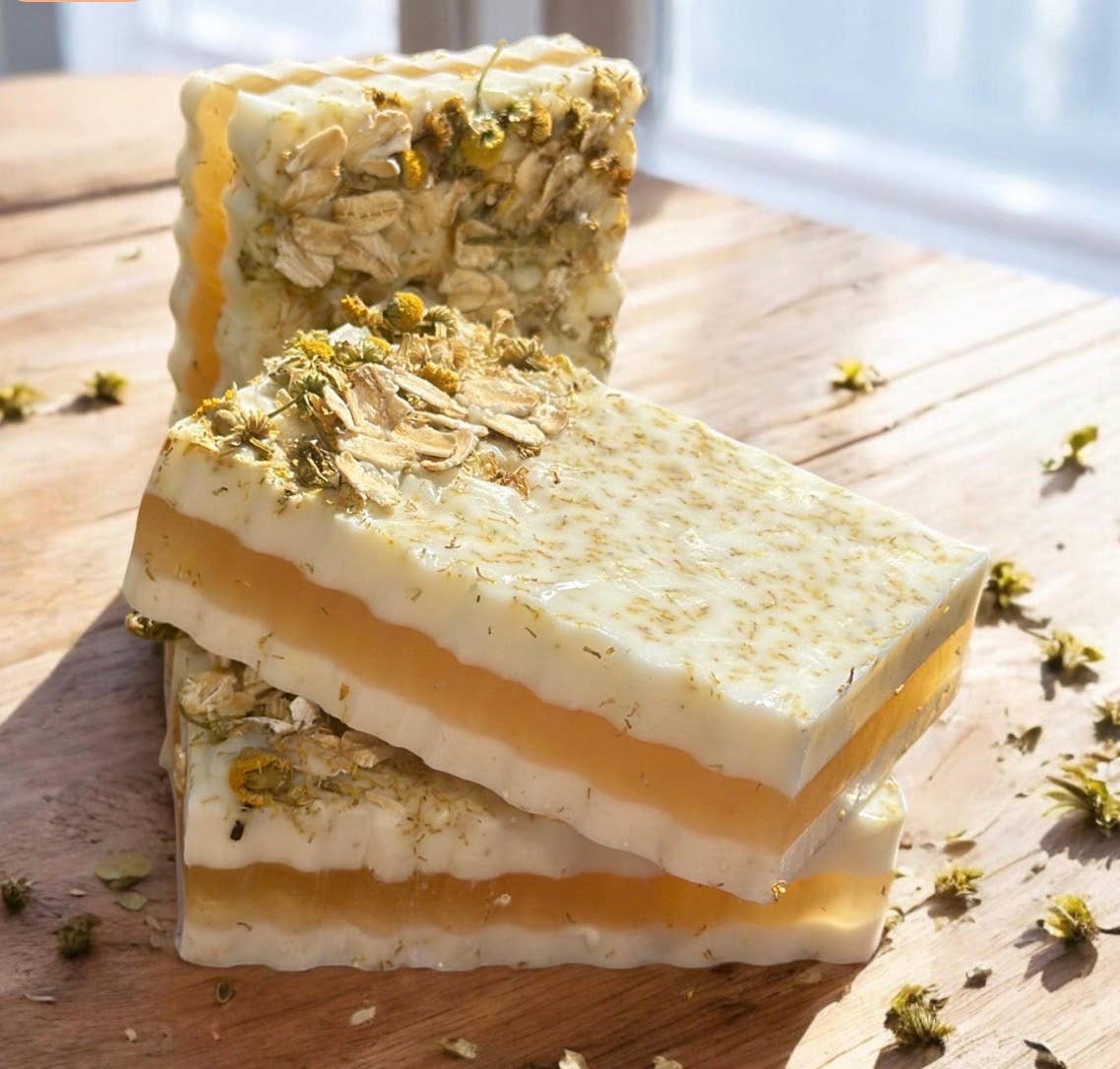 Honey Chamomile Goat Milk Soap – Handmade Moisturizing Bar