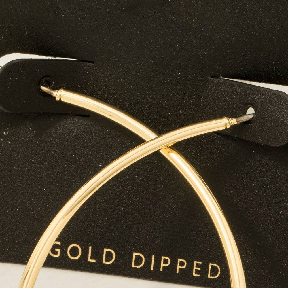 Gold Dipped 60Mm Latch Hoop Earrings