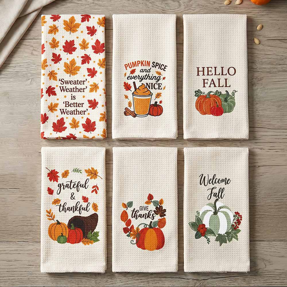 Fall PUMPKIN SPICE Message Printed Kitchen Towel