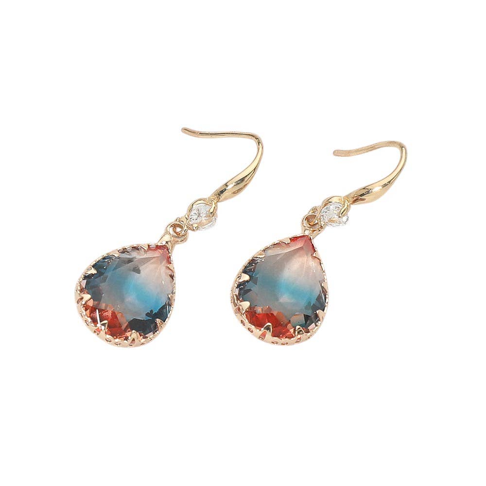 Teardrop Stone Drop Earrings