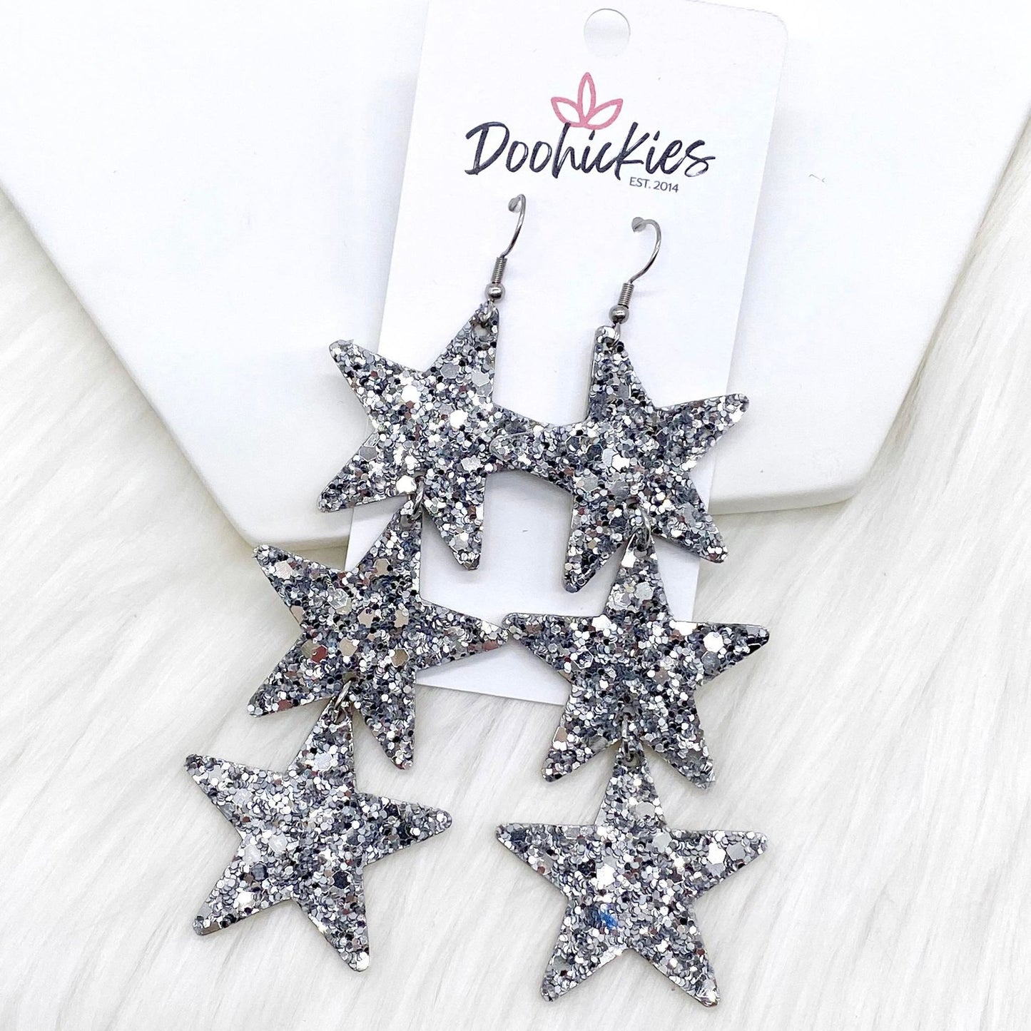 Tiered star earrings