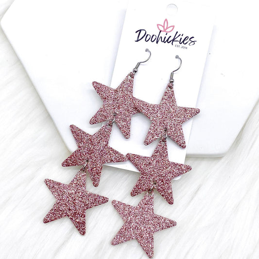 Tiered star earrings