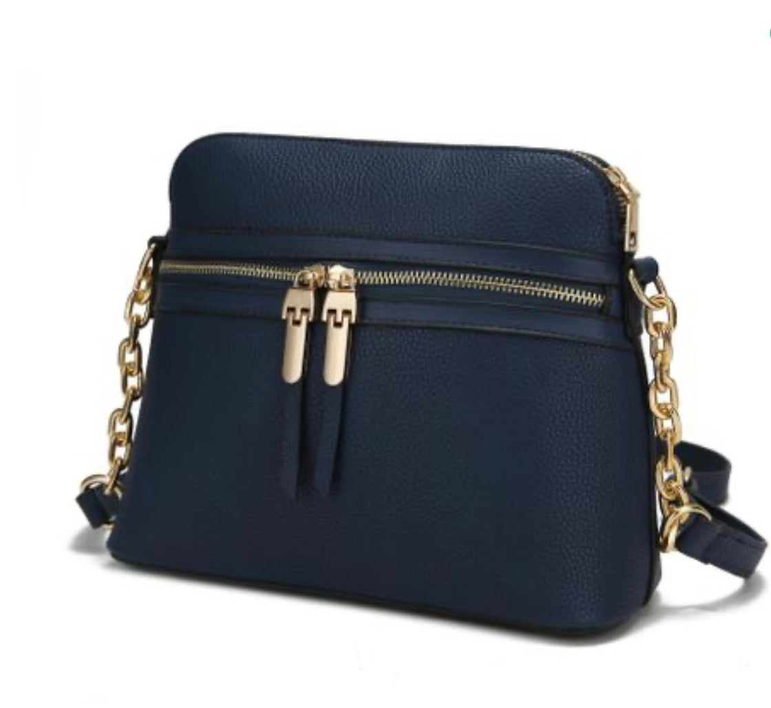 Kelis Solid Crossbody Bag- navy